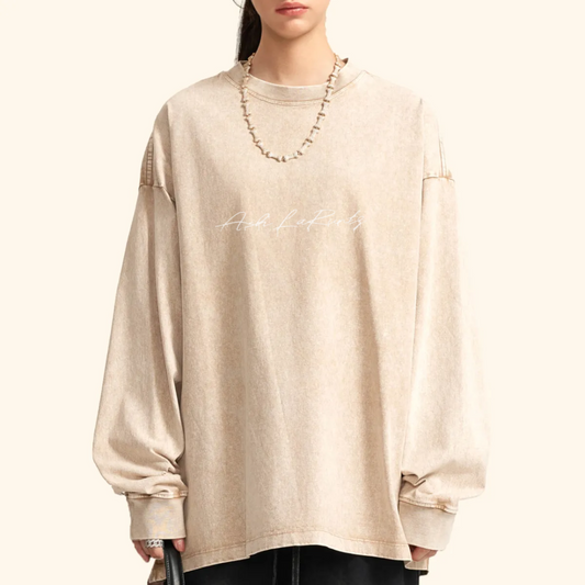 T-shirt vintage polyvalent à manches longues pour femme 270 g/m²