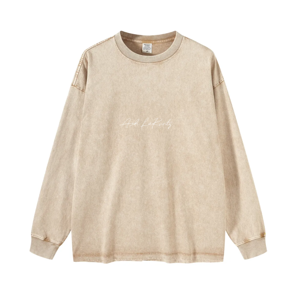 T-shirt vintage polyvalent à manches longues pour femme 270 g/m²