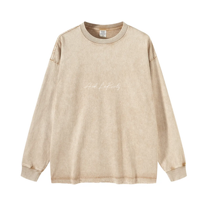 T-shirt vintage polyvalent à manches longues pour femme 270 g/m²