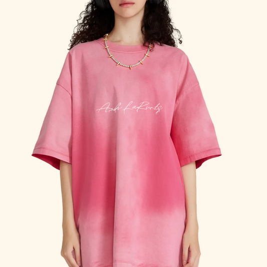 T-shirt tie-dye boxy d'inspiration vintage pour femme, 270 g/m²